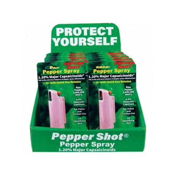 Safety Technology D-PS-HC-PINK Pepper Shot with Counter Display, Pink - 12 Piece