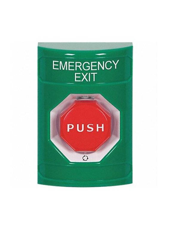 Safety Technology International Emergency Exit Push Button,Green,SPDT CA2
