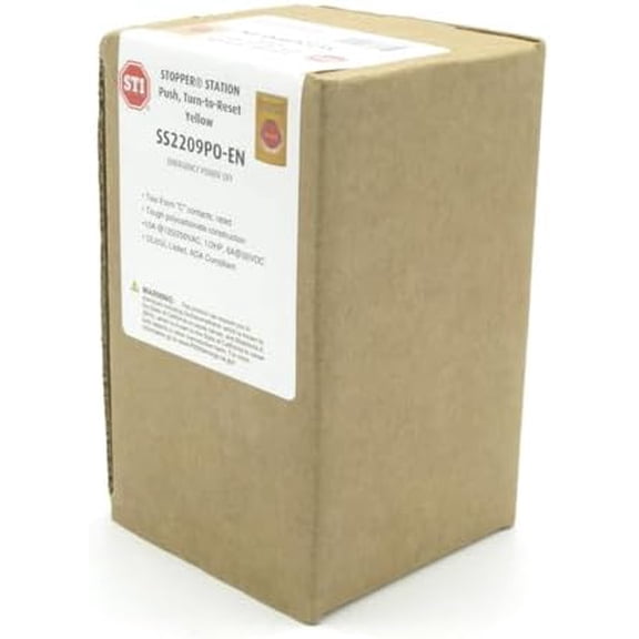 Safety Technology International, Inc. SS2209PO-EN Stopper Station Push Button, Turn-to-Reset, Yellow, Emergency Power Off Label$$Electrical