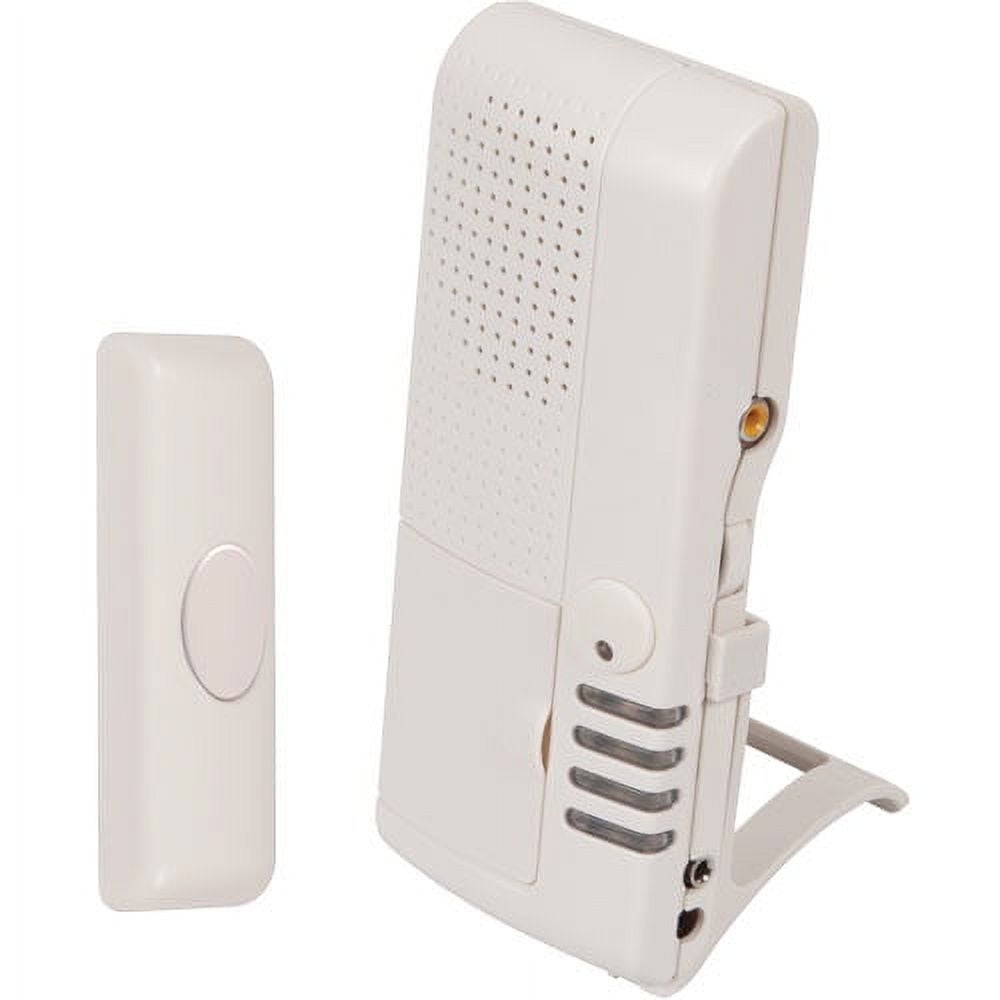 White Wireless Doorbell with Voice Receiver and Volume Control