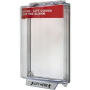 Pull Station Guard, Polycarbonate, Flush Mount, 5 1/2 in Width, 2 5/8 in Depth, Red