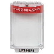 Pull Station Guard, Polycarbonate, Flush Mount, 5 1/2 in Width, 2 5/8 in Depth, Red