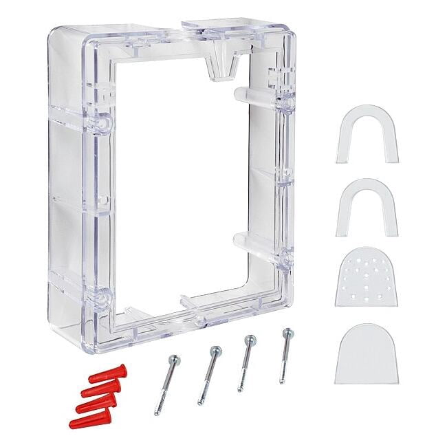 Conduit Spacer with Frame, Polycarbonate, 8.5 in W x 8.5 in H x 2 in D, Clear