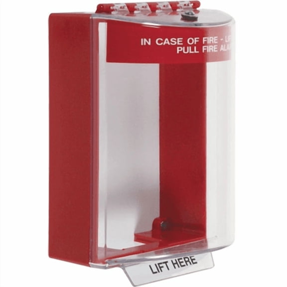 Universal Stopper, Polycarbonate, Surface Mount, 4 7/8 in W x 5 1/2 in H x 3 7/8 in D, Red