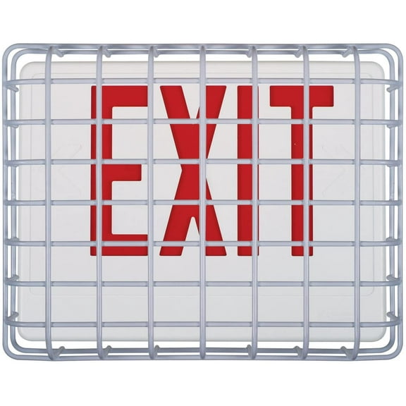 Safety Technology International Wire Guard,Steel,White,13 3/4,Exit Sign STI 9640