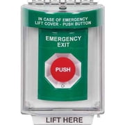 Safety Technology SS2141EX-EN Stopper Station, Turn-to-Reset, Cover w/Horn, Flush, Emergency Exit, Green