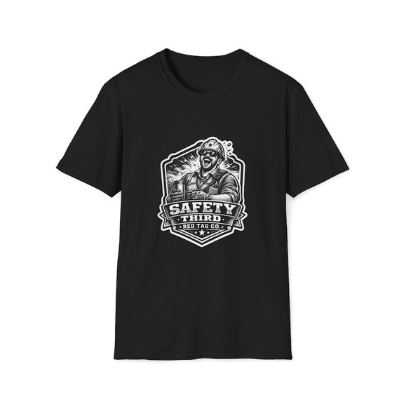 Safety Third Construction T-Shirt | Trades Worker Gift, Electrician, Welder Tee