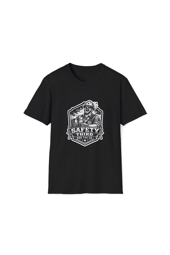 Safety Third Construction T-Shirt | Trades Worker Gift, Electrician, Welder Tee