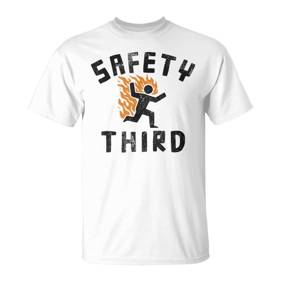 Safety Third Running Man Fire Stick Figure Running TShirt