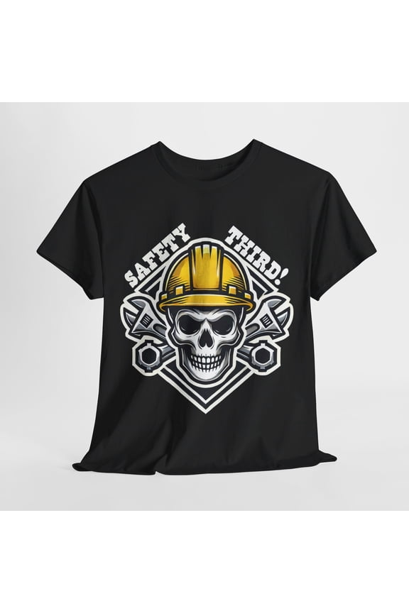 Safety Third! Skull Construction Graphic T-Shirt