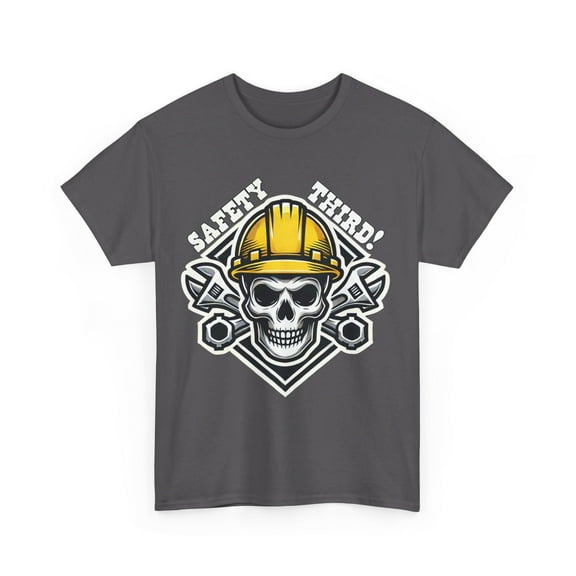 Safety Third! Skull Construction Graphic T-Shirt