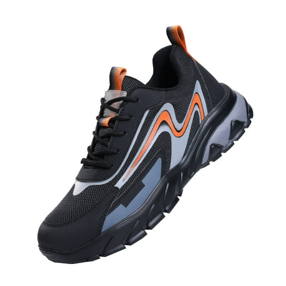 Safety Trainers Mens Steel Toe Cap Trainers Lightweight Safety Work Shoes Non-Slip Work Trainers Puncture Proof Shoes