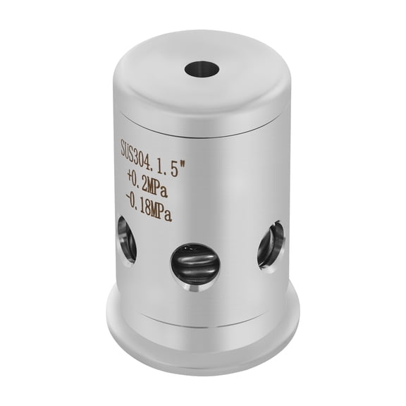 Safety Valve, 1.5 Inch 38mm Quick Install Pressure Relief Valve, 304 Stainless Steel Dual Positive & Negative Pressure, for Brewing, Beverage Equipment