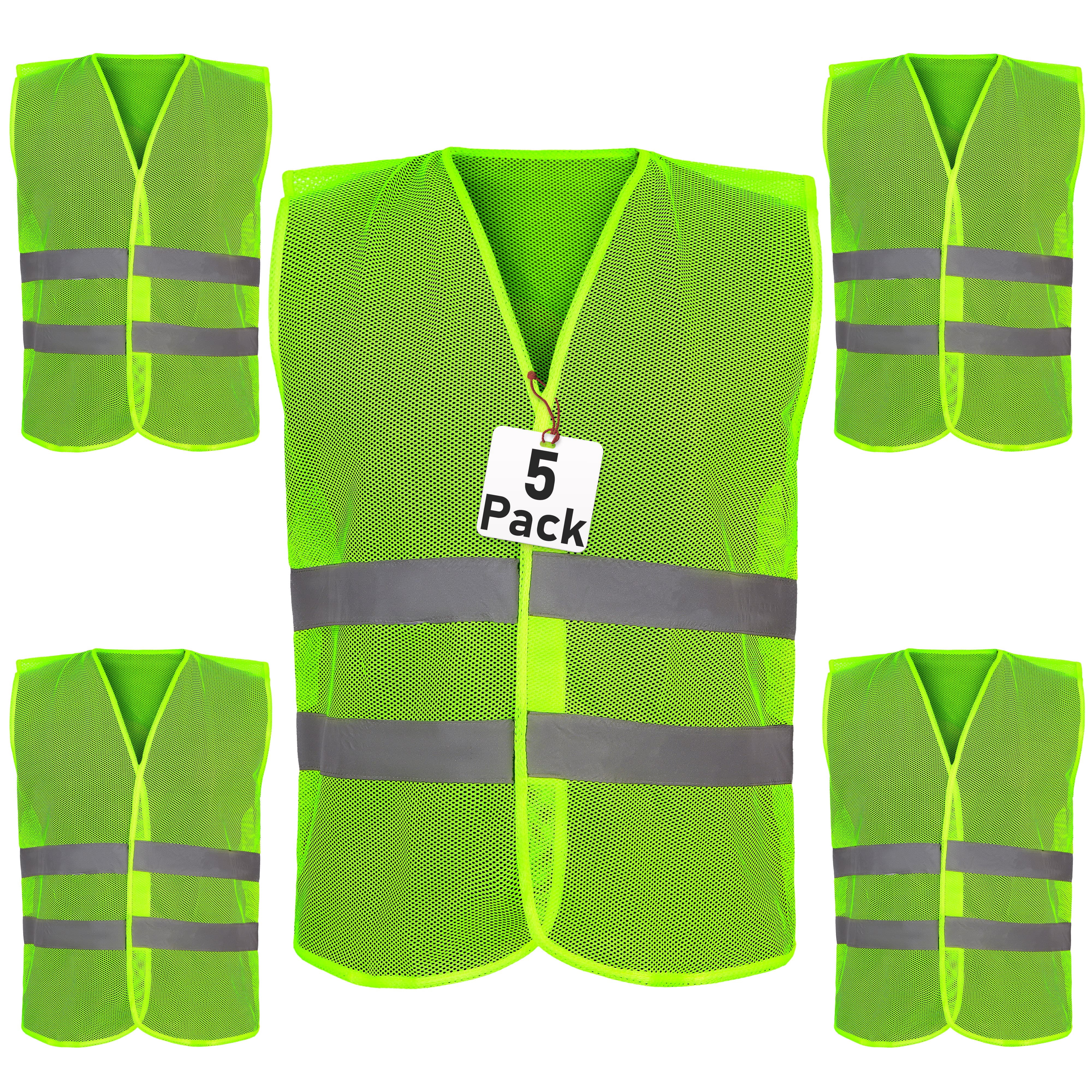 Safety Vest - 5, 10, 15 Pack - High Visibility Vest for Everyday Use ...