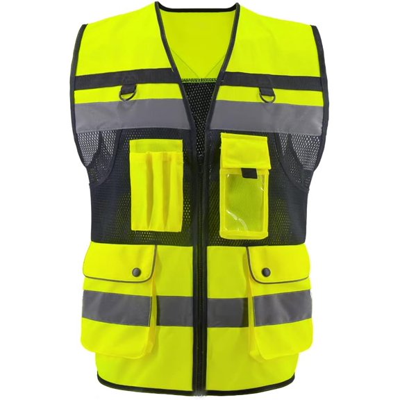 Safety Vest High Visibility Reflective Construction for Men Women