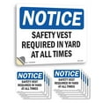 thumbnail image 1 of Safety Vest Required In Yard At All Times OSHA Notice Vinyl Decal Label 10 Inch x 7 Inch - 10 Pack, 1 of 6