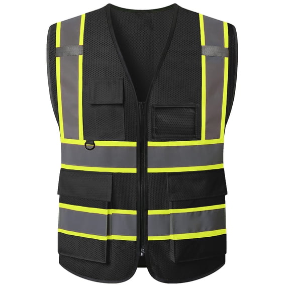 evershare Safety Vest with 5 Pockets & Zipper Reflective High Visibility Vest Class 2 Outdoor Workwear Meets ANSI/ISEA