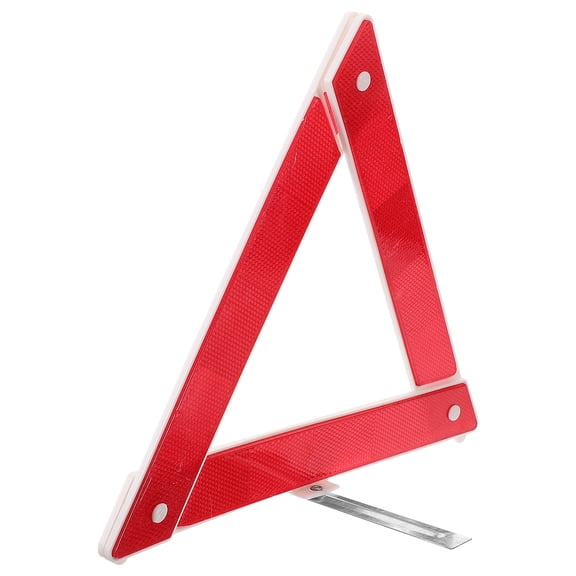 BEADCEST Compact Reflective Safety Sign Triangle for Car Emergency Roadside Warning in Red