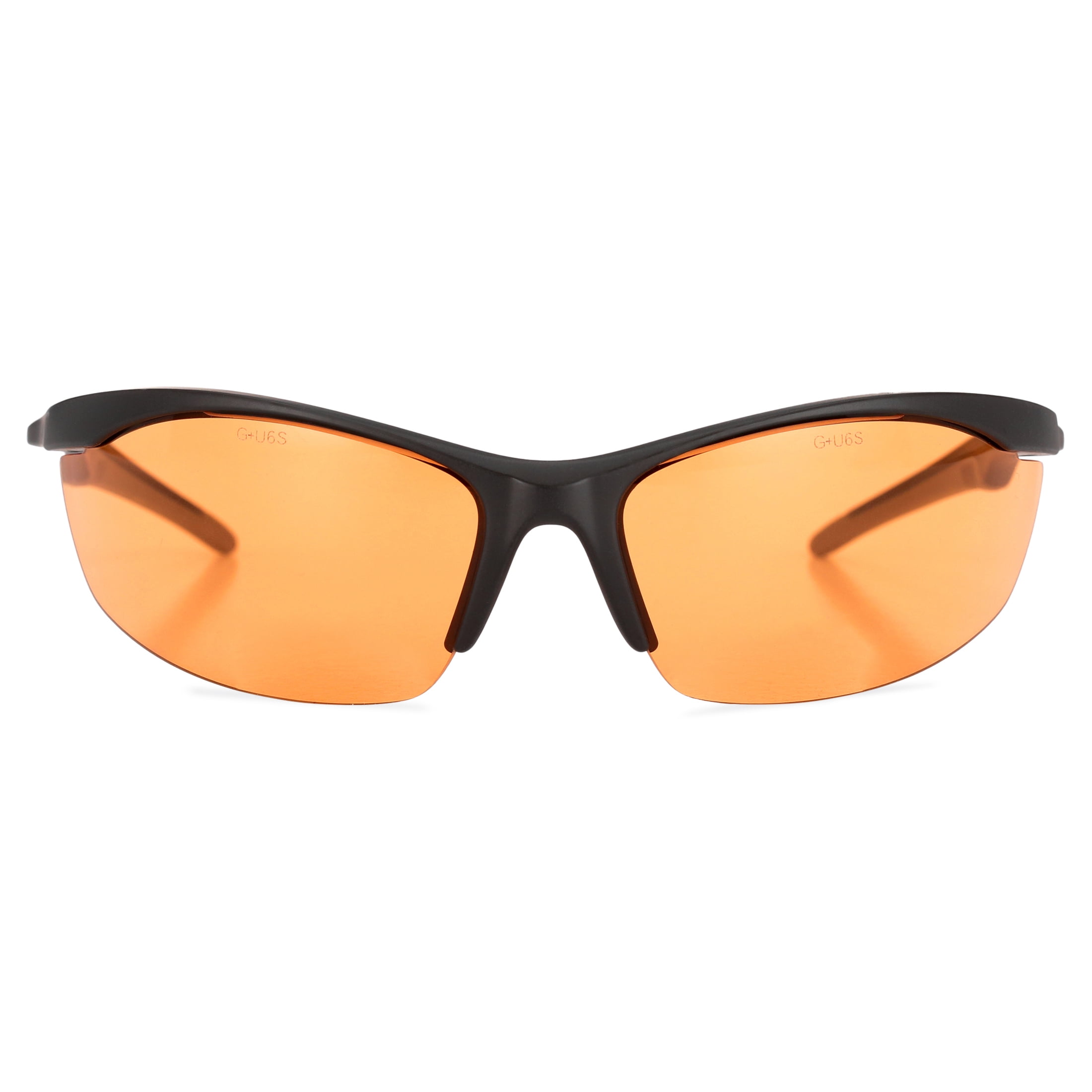 Safety Vu Bifocal Safety Glasses Black Frame with Orange Tint +1.50 Magnifier.