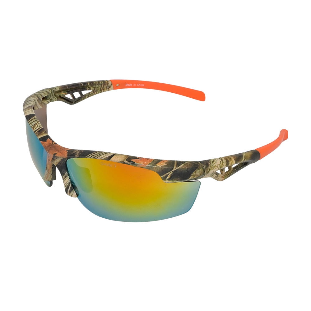 SafetyVu Camo Outdoor Safety Glasses with Large Orange Lens - ANSI Z87 Compliant