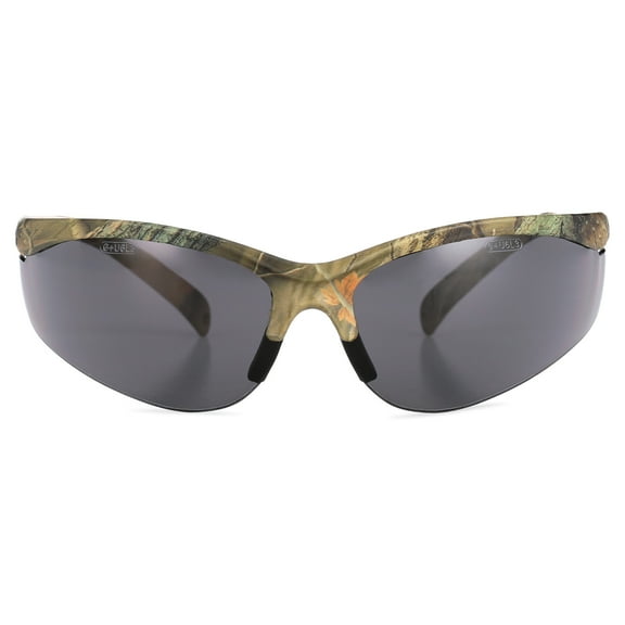 Safety Vu Semi Camo Frame Safety Glasses, Polycarbonate Smoke-Gray Tinted Lens