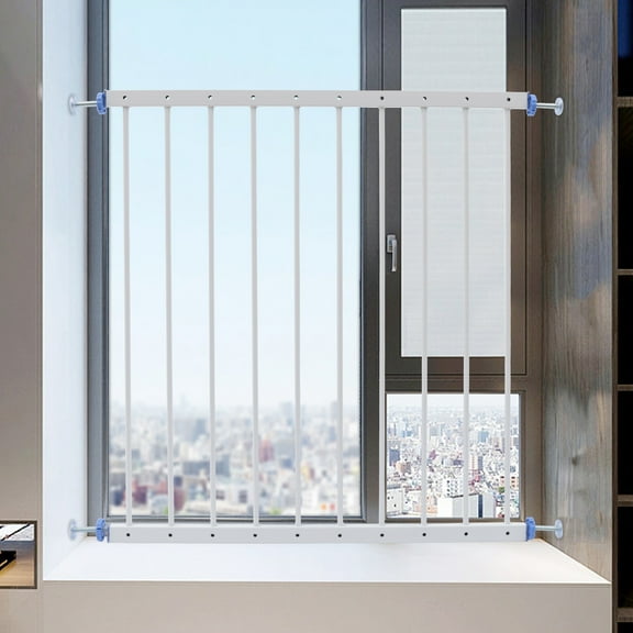 Safety Window Guard, 30.7-34.3in Adjustable, Iron Fixed Window Guard Bar Security Grills for Home Use (1 Panel)