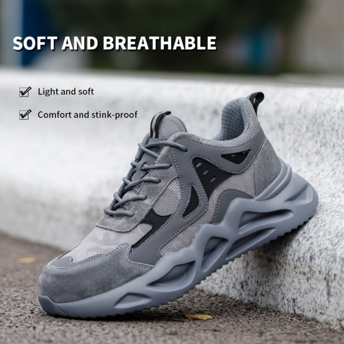Safety Work Boots for Men Steel Toe Puncture Resistant Winter Warmth Lightweight Air Cushion Sole Knit Comfort 42 Walmart