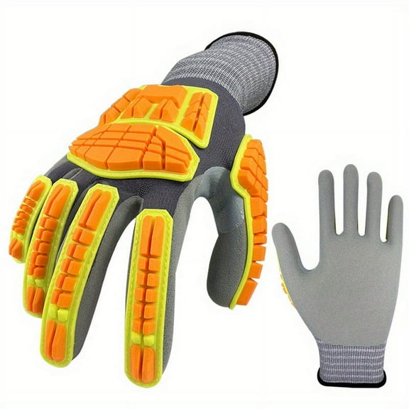 Safety Work Gloves , Anti-Slip TPR Gloves with Nitrile Grip