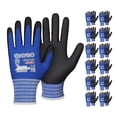 thumbnail image 1 of Safety Work Gloves MicroFoam Nitrile Coated-12 Pairs,KAYGO KG18NB,Seamless Knit Nylon Glove with Black Micro-Foam Nitrile Grip,Ideal for General Purpose,Automotive,Home Improvement,Blue, 1 of 7