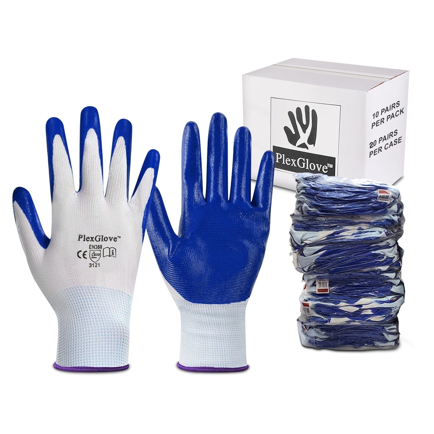 RUBBER LATEX COATED ORANGE SAFETY WORK GLOVES MENS BUILDERS GARDENING - View #8