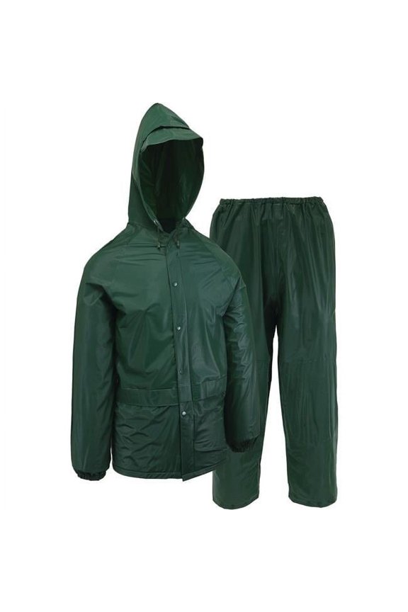 West Chester Protective Gear Large 2-Piece Green PVC Rain Suit 44100/L