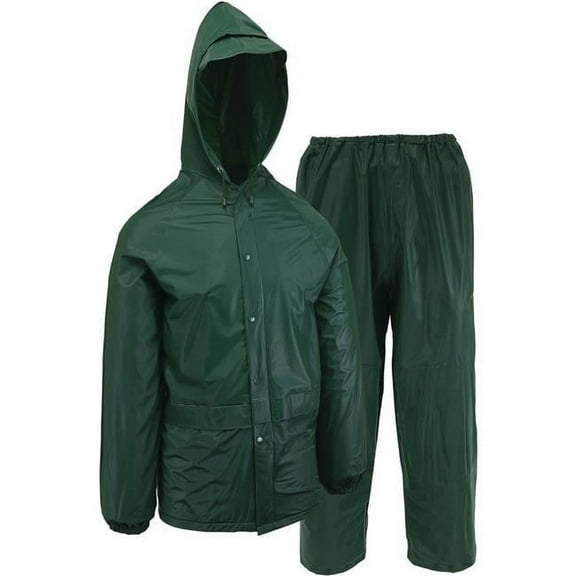 West Chester Protective Gear Large 2-Piece Green PVC Rain Suit 44100/L