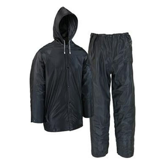 Safety Works 44120/M 2-Pc. Rain Suit, Black PVC, M - Quantity 12