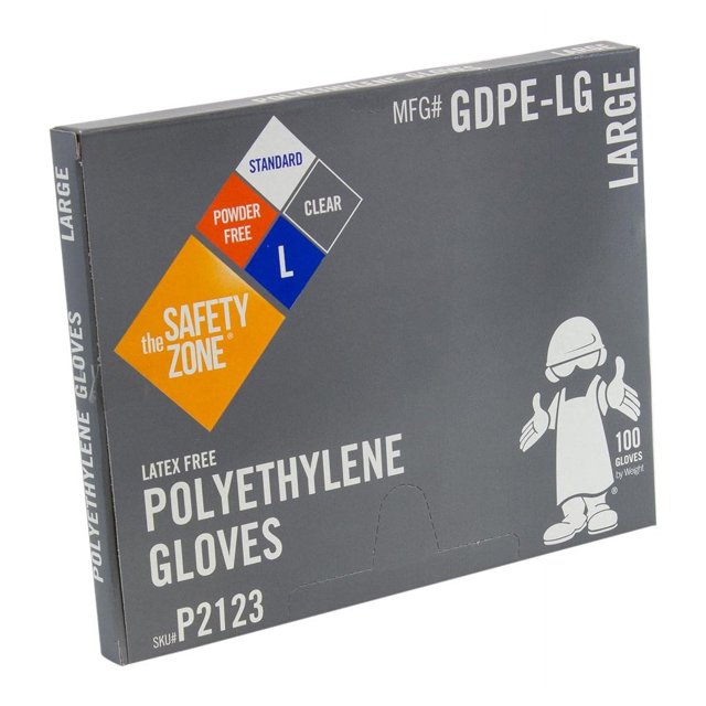 Safety Zone GDPE LG High Density Polyethylene PE Disposable gloves