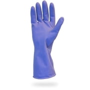 The Safety Zone GRFL-MD-1C Heavy Duty Rubber Gloves - 16 Mil Purple Latex Flock Lined Medium Household Cleaning Dishwashing Strong Food Safe Wholesale 12 Pair Individually Bagged