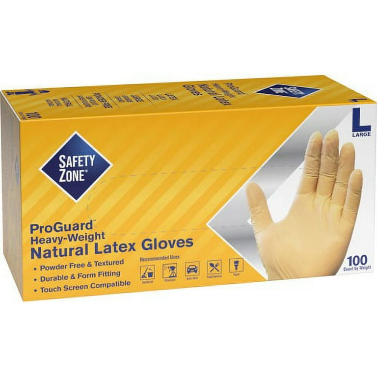 Safety Zone Powdered Natural Latex Gloves - Polymer Coating - Medium Size - Natural - Allergen-free, Silicone-free, Powdered - 9.65 Safety Zone Powdered Natural Latex Gloves - Polymer Coating - Medium Size - Natural - Allergen-free, Silicone-free, Powdered - 9.65