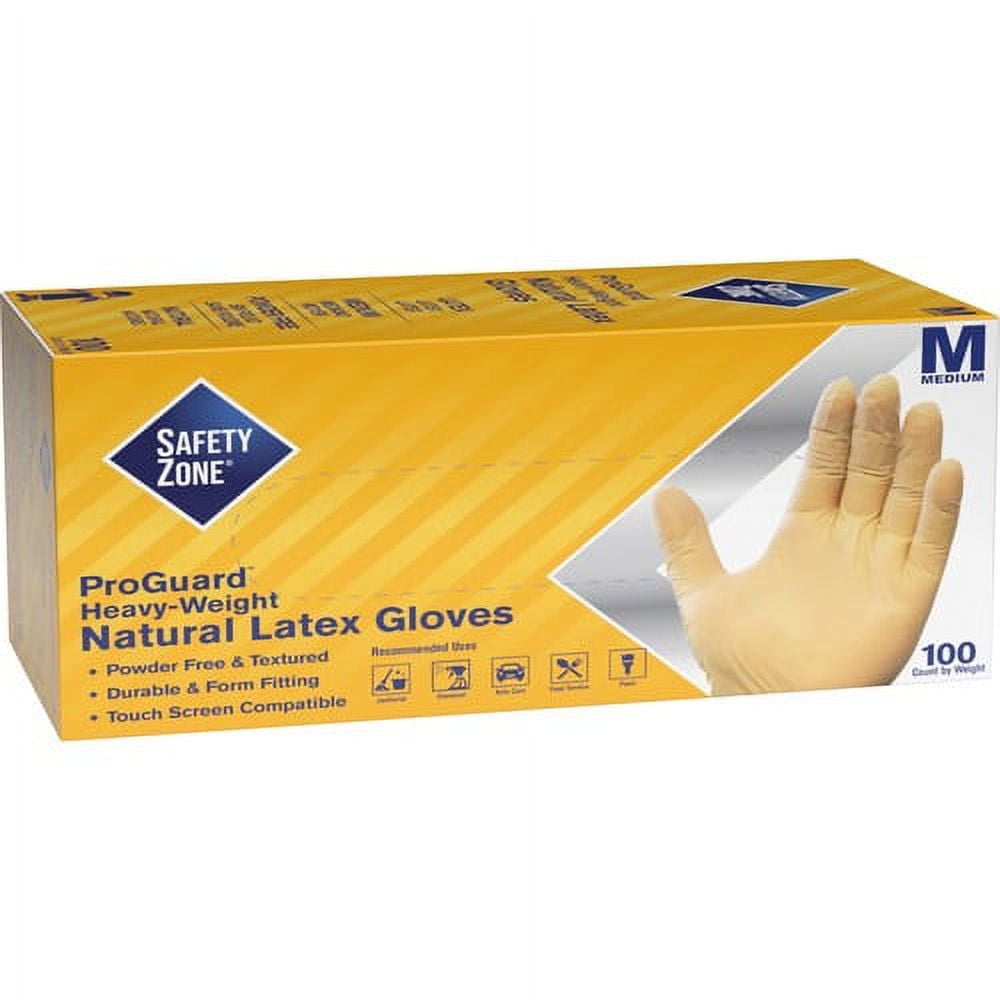 Safety Zone Powder Free Natural Latex Gloves - Polymer Coating - X-Large Size - Natural - Allergen-free, Silicone-free - 9.65 Safety Zone Powder Free Natural Latex Gloves - Polymer Coating - X-Large Size - Natural - Allergen-free, Silicone-free - 9.65