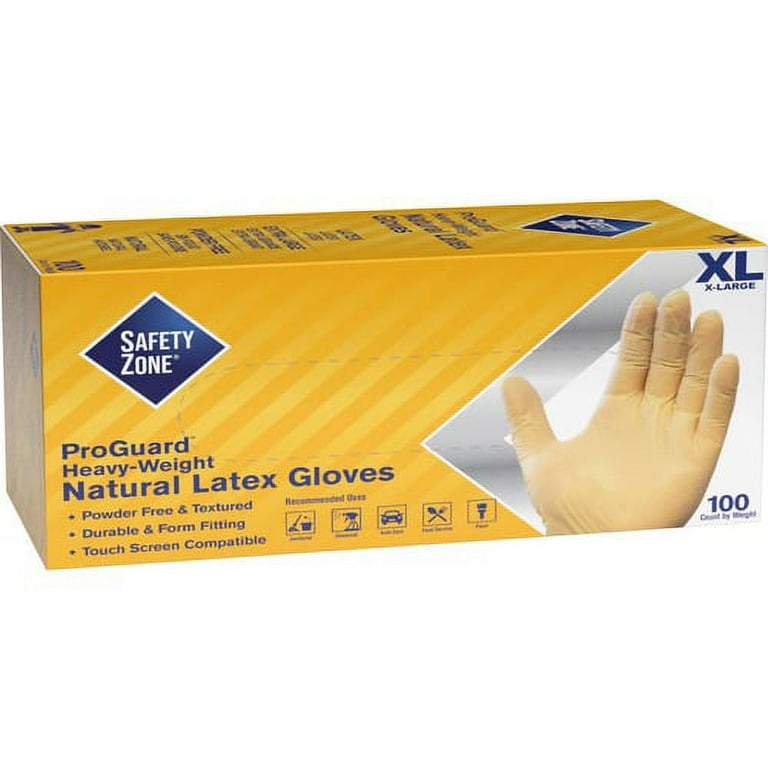 Safety Zone Powdered Natural Latex Gloves - Polymer Coating - Medium Size - Natural - Allergen-free, Silicone-free, Powdered - 9.65 Safety Zone Powdered Natural Latex Gloves - Polymer Coating - Medium Size - Natural - Allergen-free, Silicone-free, Powdered - 9.65