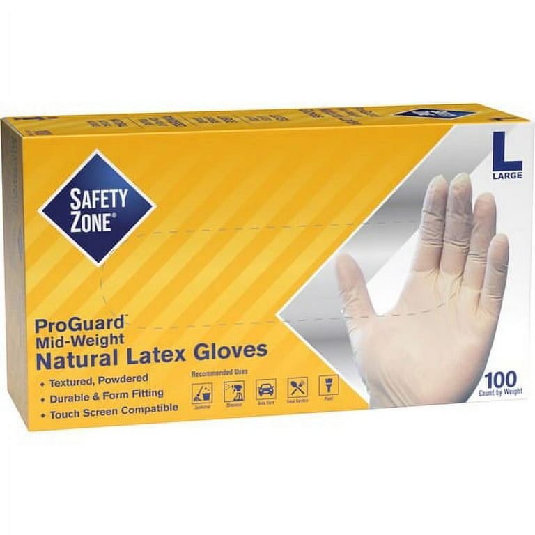 Safety Zone Powdered Natural Latex Gloves - Polymer Coating - Medium Size - Natural - Allergen-free, Silicone-free, Powdered - 9.65 Safety Zone Powdered Natural Latex Gloves - Polymer Coating - Medium Size - Natural - Allergen-free, Silicone-free, Powdered - 9.65