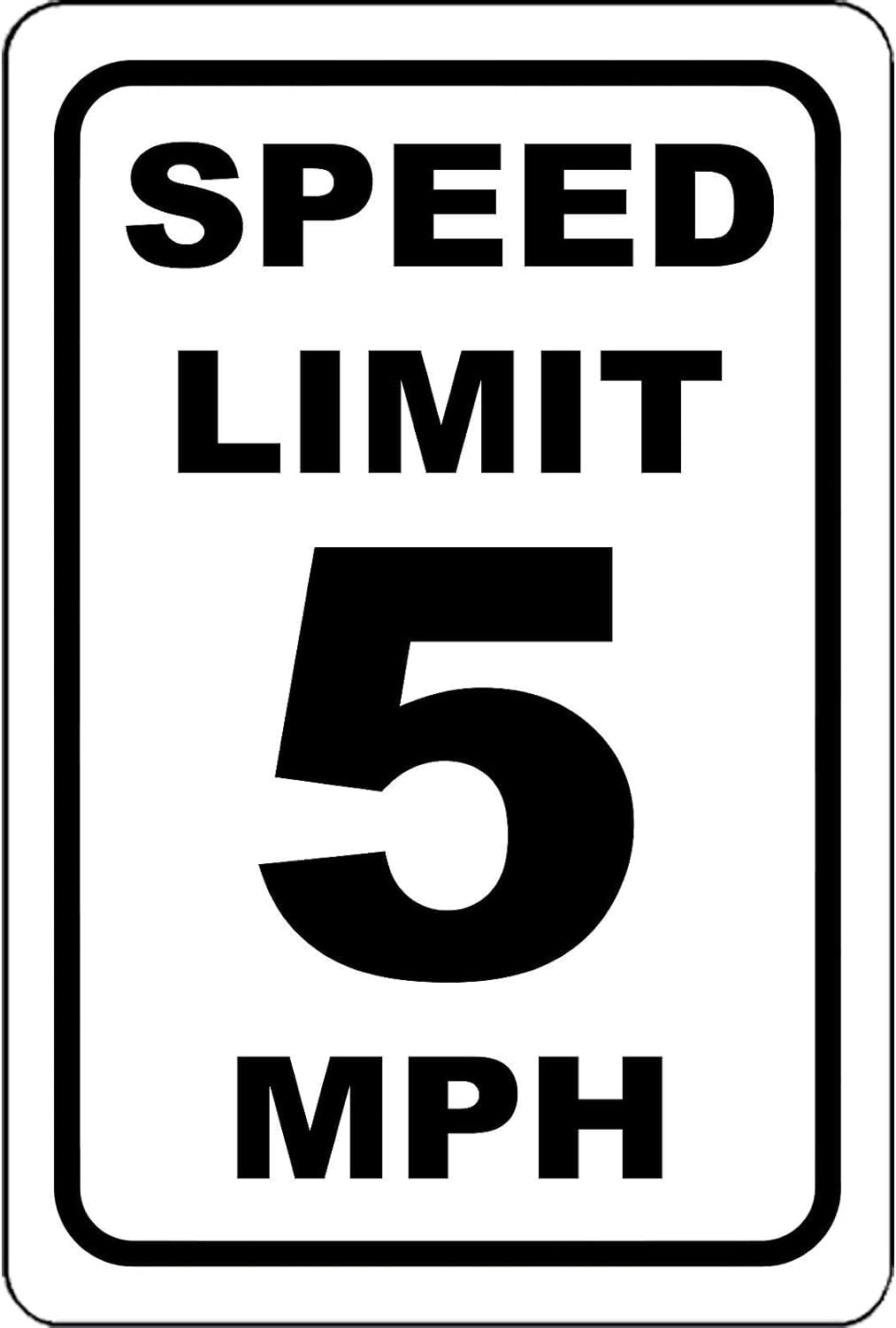 Safety and Warning & Warehouse Signs Stickers - Speed Limit 5 Mph Sign ...