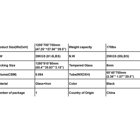 Safety glass table for family use / Seats 4 comfortably