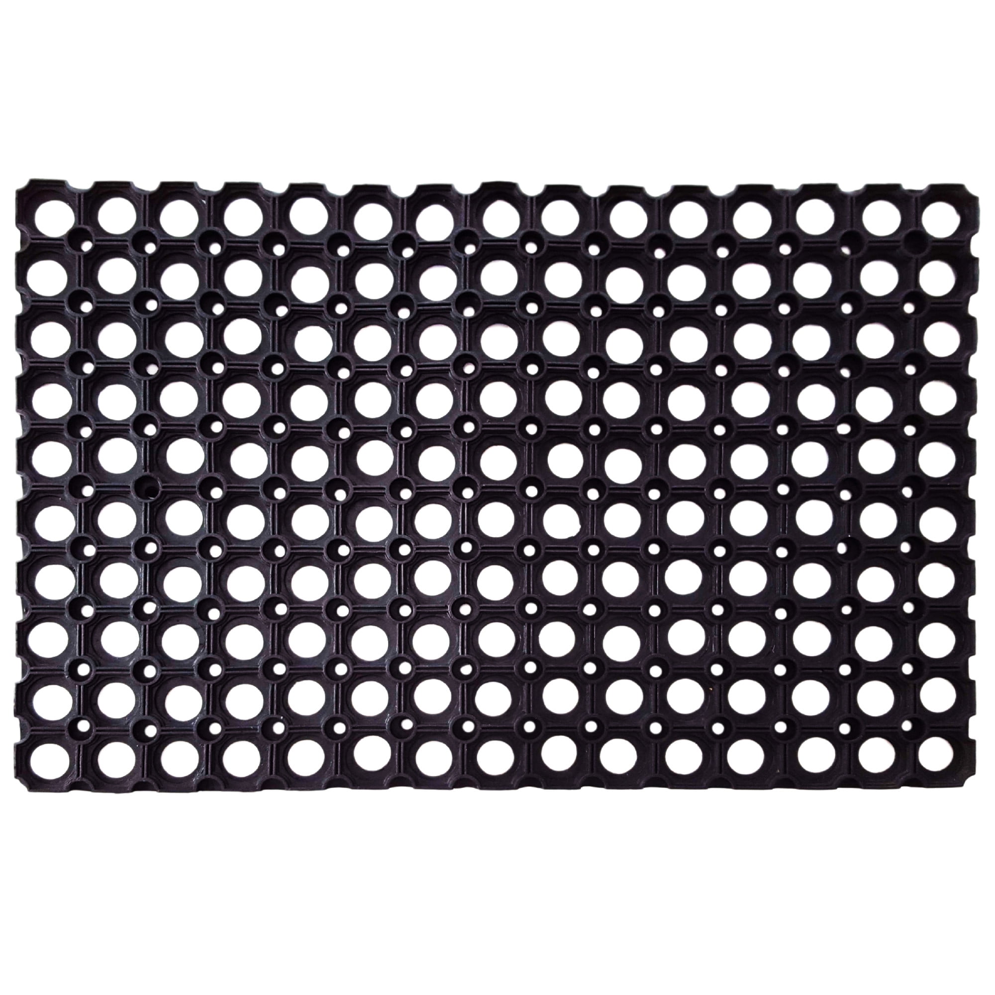 Rubber-Cal Foot-rest 28 in. x 31 in. Interlocking Black Anti-Fatigue Floor Mat Center Tile