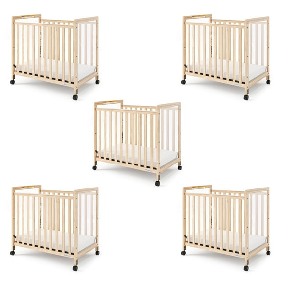 SafetyCraft Compact Wooden Crib Clearview, 5-Pack