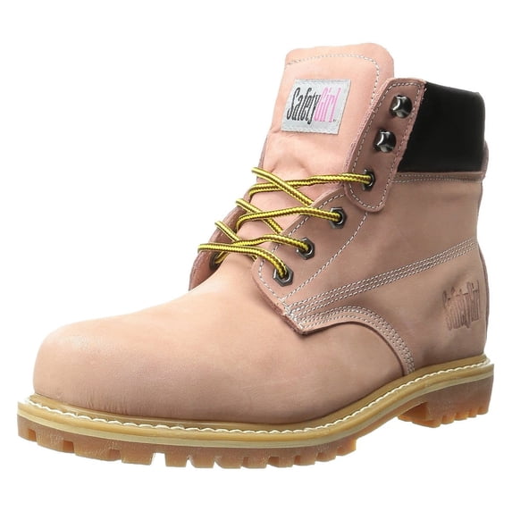 SafetyGirl Steel Toe Adult Female Womens Work Boots Light Pink 6W Wide