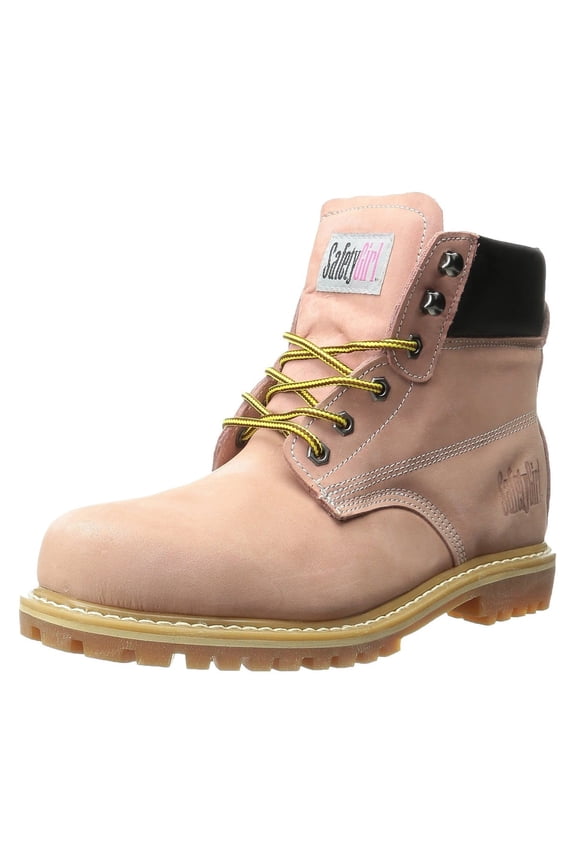 SafetyGirl Steel Toe Adult Female Womens Work Boots Light Pink 6W Wide