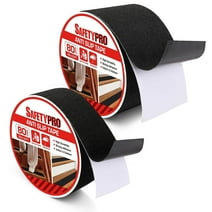 SafetyPro 2 Pack 4" & 2" x 35ft Heavy Duty Anti Slip Tape Safety Non Slip Grip Tape Strong Traction Friction Abrasive Adhesive for Stairs Steps Skateboards Outdoor/Indoor Use Black