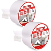 SafetyPro 2-pack Double-Sided Rug Grippers, Clear Acrylic Adhesive for Area Rugs and Hardwood Floors, Removable, Residue-Free, 2 in x 20 yd