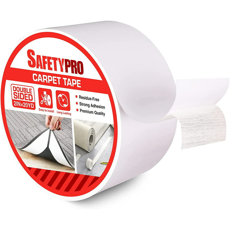 Carpet Tape Double Sided - Rug Tape Grippers for Hardwood Floors and Area  Rugs - Carpet Binding Tape Strong Adhesive and Removable, Heavy Duty