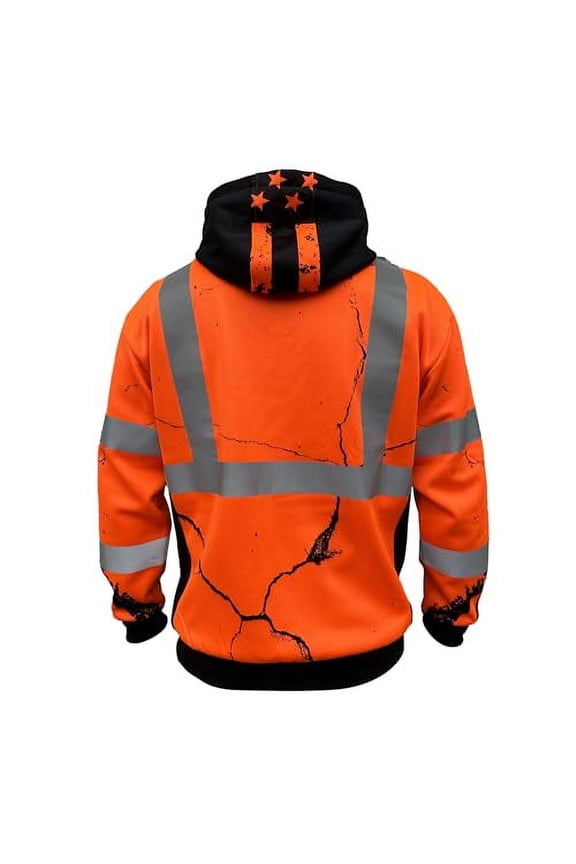 SafetyShirtz High Visibility Hoodie - SS360 American Grit ANSI Class 3 Type R Hi Vis Hoodie - Cold Weather Reflective Jacket