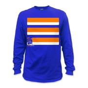 SafetyShirtz Mens Basic Long Sleeve Hi-Vis Safety Stripe Shirt, Neon Orange/Royal Blue - Medium